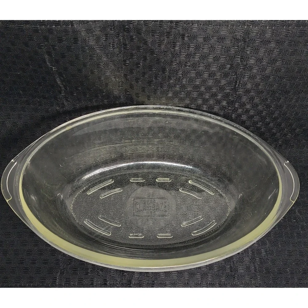 Vintage Glasbake Oval Covered Casserole Dish 225 w Lid Clear Glass USA Retro 10